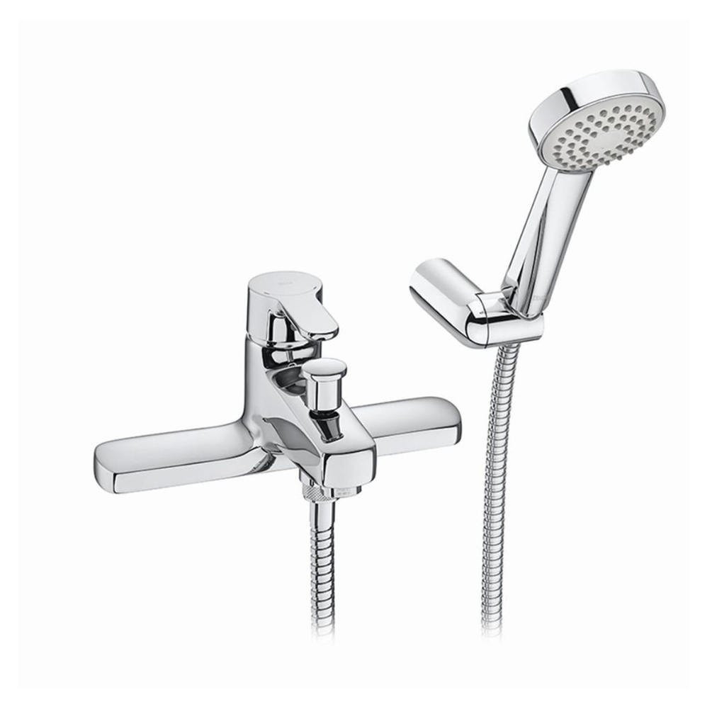 Cut out image of the Roca L20 Chrome Deck Mounted Bath Shower Mixer